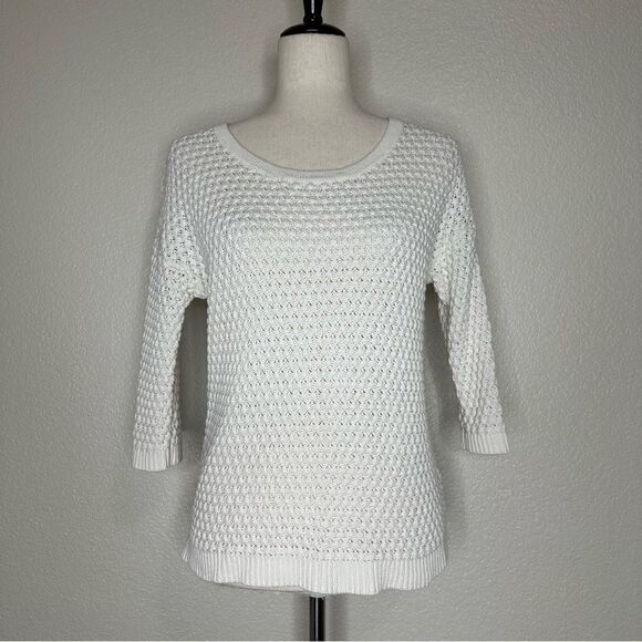 Athleta Linen Blend Seychelles Open Knit Top - Picture 2 of 12